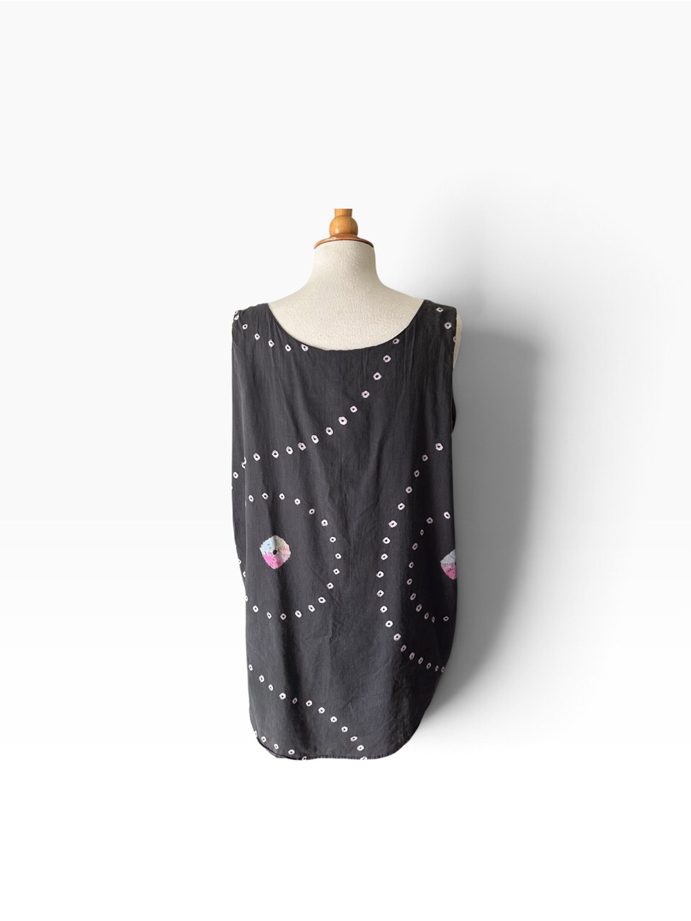 No Saint Tie Dye Batik Sleeveless Cotton Blouse Shirt - Large - Picture 6 of 8